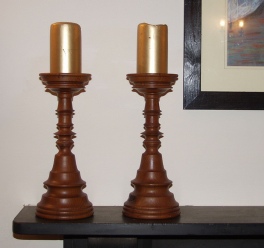Candlesticks in Yew.